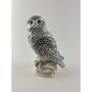 Herend Reserve Snowy Owl Figurine Hand Painted Porcelain 9.25β Large Limited Ed